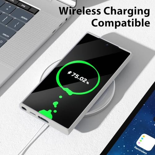 Image of DIZORO Microfiber Candy Case Compatible for Samsung S24 Ultra Smooth Touch Cushion Liquid Soft Silicone Gel Rubber Phone Cases Non-Slip Full Body Protective Shockproof Back Cover (Titanium Gray)