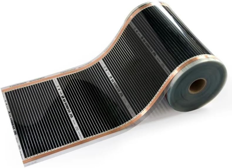1Pc 220V 220W 50cm-8Meters Width Floor Heating Infrared Underfloor Heating Carbon Film Heater Electric Floor Warming Mat(50cm x 300cm)