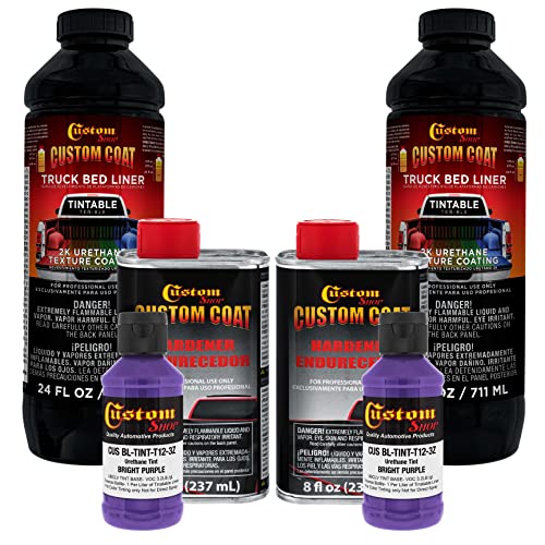 Image of Custom Coat Bright Purple Urethane Spray-On Truck Bed Liner Kit, 2 Quart