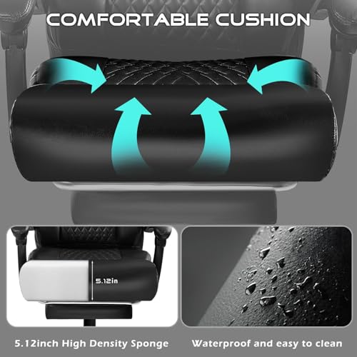 OFIKA Office Chair,Executive Heavy Duty Office Chair with Foot Rest Ergonomic High Back Computer Gaming Chairs Home Office 400lbs,Big and Tall Office Chair with Lumbar Support (Black) - Thumbnail 6