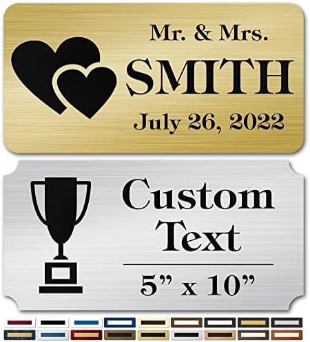 Engraved Name Plate, Personalized Name Plaque - 1x3 Inch, 18 Colors, 72 Icons, 4 Corner Styles, 12 Fonts Styles, 5 Mounting Options, Name Plates for URN, Trophy, Picture Frame, Memorial, - Made by My Sign Center, USA (Iconic)