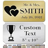 Engraved Name Plate, Personalized Name Plaque - 1x3 Inch, 18 Colors, 72 Icons, 4 Corner Styles, 12 F
