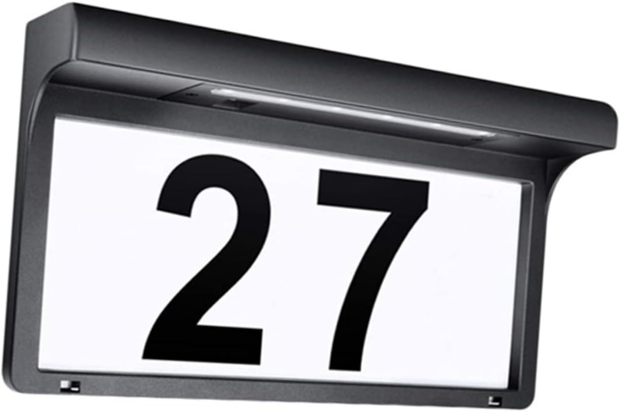 Solar Powered House Number Light Address Numbers Sign Easy Install Outdoor Lantern