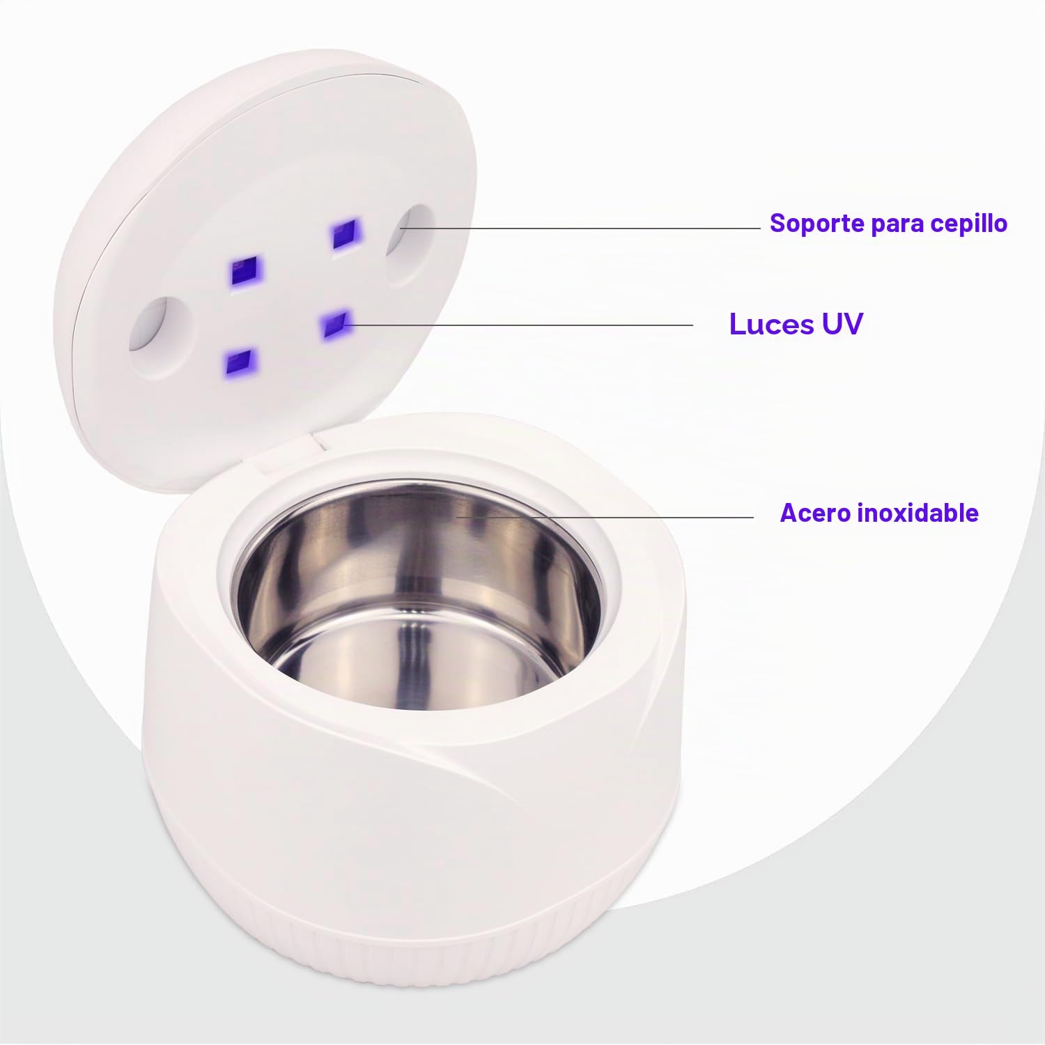 Detergente de fijador ultrasónico - limpieza de dientes ultravioleta, guardias nocturnos de limpieza de dentaduras, calibradores, preservativos, cabezales de cepillo de dientes, joyas