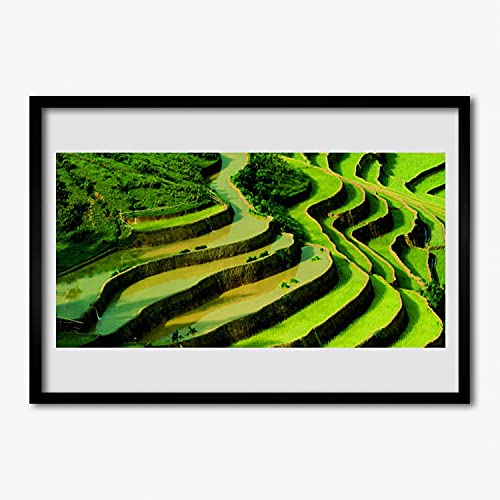 Affiche murale 70x50 cm avec cadre en MDF pour déco salon et chambre