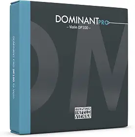 Thomastik-Infeld Dominant Pro Cordas para Violino DP100, Conjunto de Núcleo Sintético 4/4 para Violinistas Avançados - Banhado a Estanho, Alumínio A, Prata D&G - Potente, Equilibrado com Cores de Som
