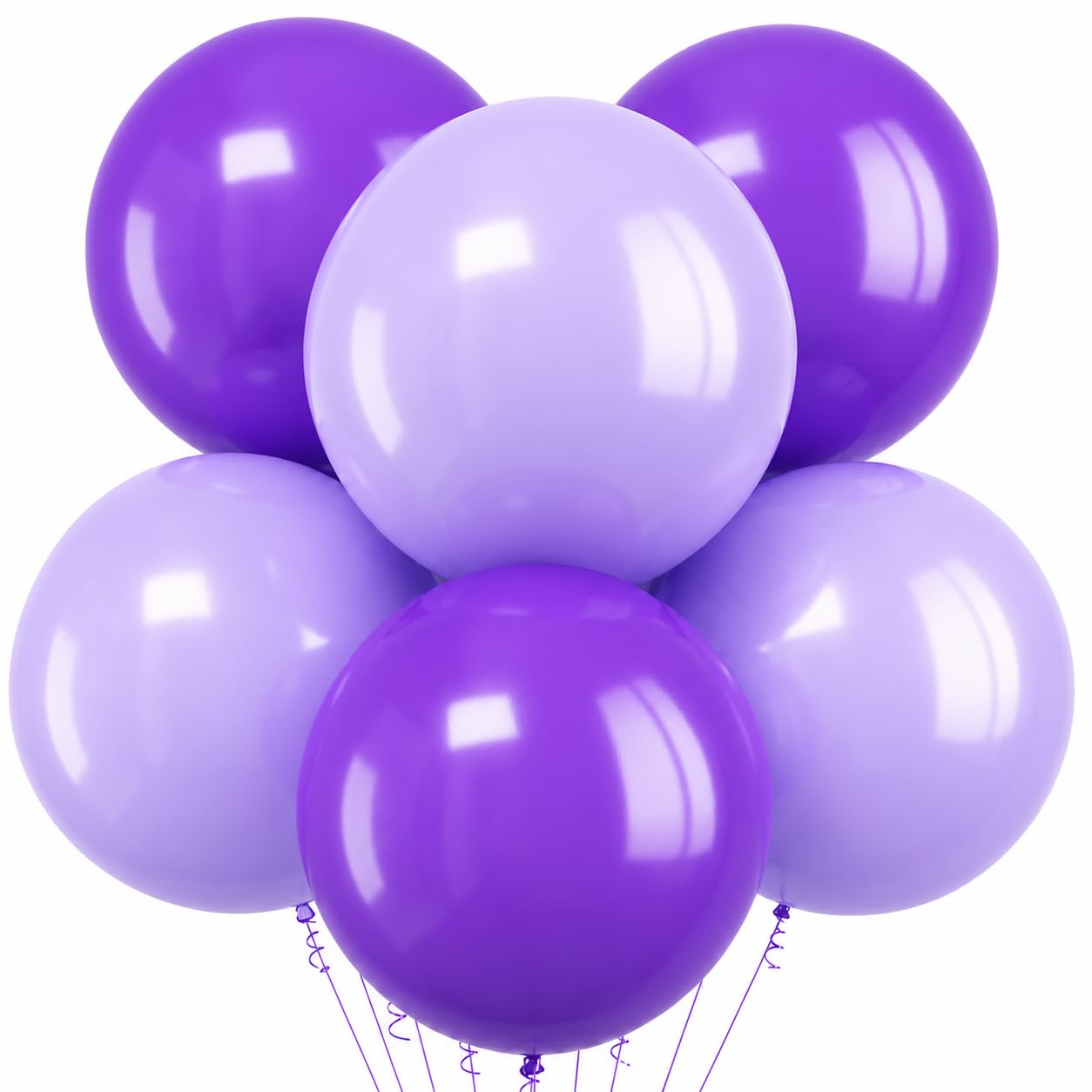 18 Inch Purple Balloons, 12 Pcs Large Lavender Balloons, Round Latex Party Pastel Purple Lilac Balloons for Wedding Anniversary Bachelorette Baby Shower Fairy Birthday Party Decorations