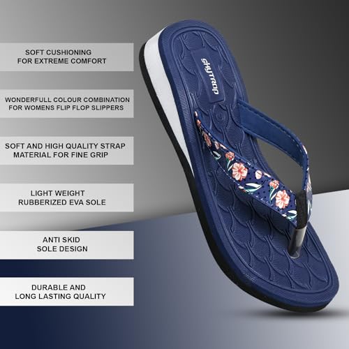 Image of Skytrap Women Blue Nubuck Slippers Flipflop