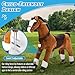 UFREE Ride on Horse, Horse Ride on Toy, Mechanical Horse, Plush Animal, Black Mane and Tail, Age 4-9