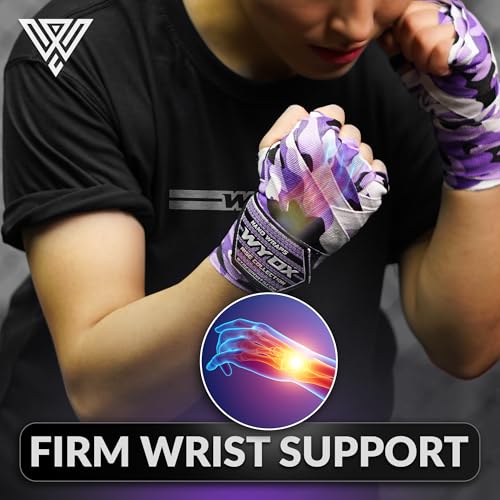 WYOX Boxing Hand Wraps Inner Gloves, Elasticated Thumb Loop Bandages Mexican Style Under Mitts Wrist Wrap Protection Muay Thai MMA Kickboxing Martial Arts Punching Bag Training Men Women