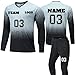 Produktbild LJYTMZ Fußball-Torwarttrikot für Herren Kinder, Torwart Trikot Set Damen Langarm & Hose Individuelles Personalisiertes Trikot Mit Name + Nummer + Logo Jungengeschenk, Grau