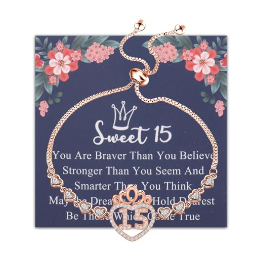 FEELMEM 15 Year Old Gift 15 Anos Quinceanera Necklace Girls Sweet 15 Jewelry Quinceanera Gift 15th Birthday Gift for Girl