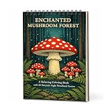 Enchanted Mushroom Forest Adult Coloring Book, Top Spiral Bound Relaxing Fairytale Woodland Scenes, Thick Paper Single-Sided Nature Art Therapy for Stress Relief (A5 (5.83" x 8x27))