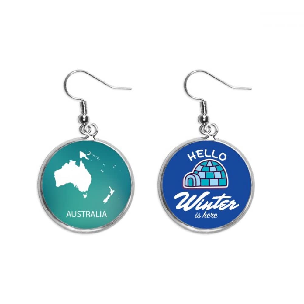 Pendientes de Australia silueta mapa de Oceanía joyería de colgar 5