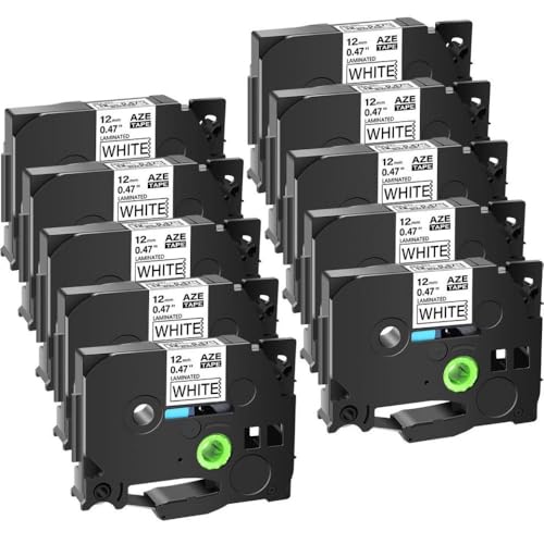 AZE-231 12mm ���x���e�[�v TZ TZe-231 �u���b�N�I���z���C�g �W�����~�l�[�g���x�� ���t�@�[�r�b�V���v�����^�[�p(10PK-���n�ɍ�)