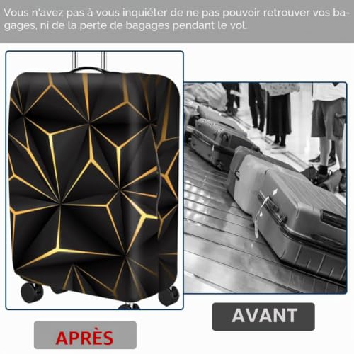 Elastique Housse de Valise, Housse Protection Valise Anti-Poussière et Imperméable, Couverture Bagage Réutilisable avec Fermeture Éclair, Housse pour Valise de Voyage pour 26 à 28 Pouces – vue 4