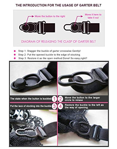 Comeondear Women Lace Garter Belt Plus Size Garter Lingerie Set Mesh Suspender With G-String For Thigh High Stocking Black #TOP6