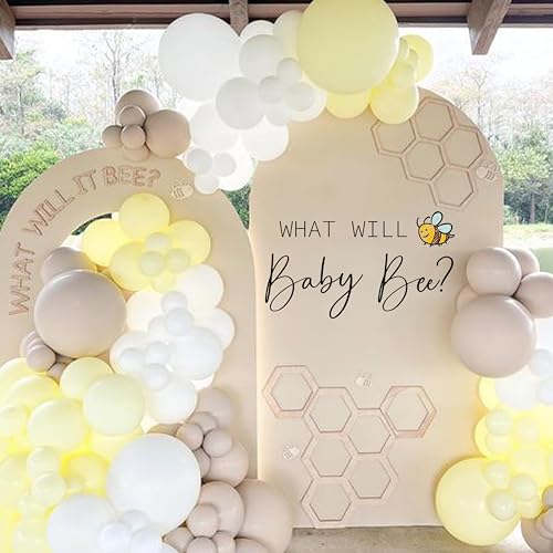 VANGNING Baby Bee Gender Reveal Decal - What Will Baby Bee? for Shower Theme Balloon Arch Stickers Boy or Girl Sign