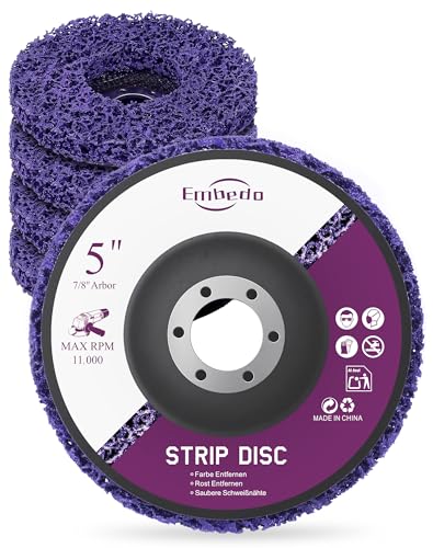 Lot de 5 Disques Abrasifs 125mm pour Meuleuse d'Angle｜Élimine Peinture & Rouille｜Nettoyage Profond Sans Abîmer les Surfaces｜Pour...