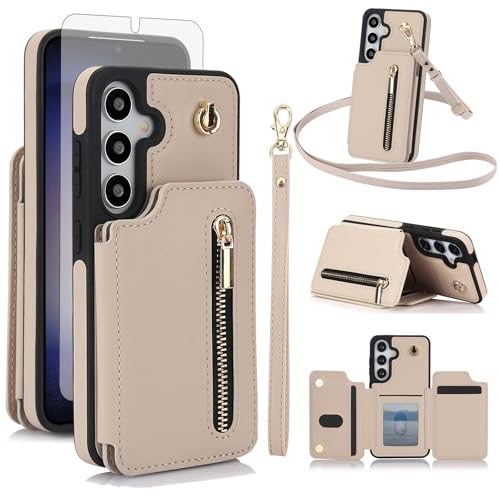 Coque RFID Samsung S24 S25 5G avec porte-carte et verre trempé antichoc