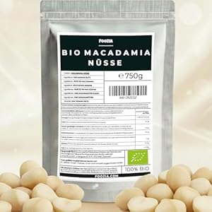 Bio Macadamianüsse 750g - Natur Macadamia Nüsse Roh Ungesalzen Hälften & Große Stücke von Foozia