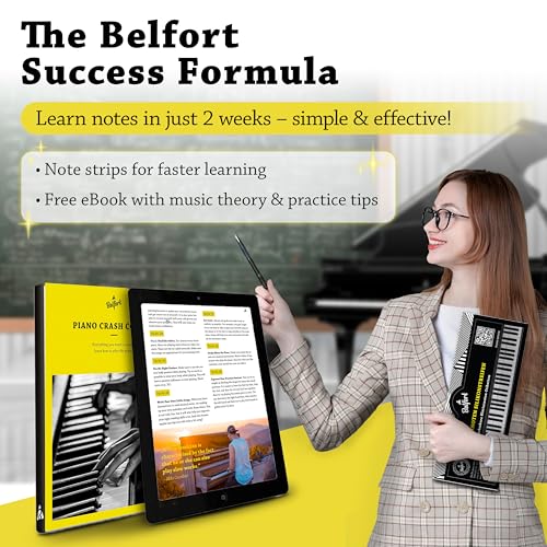 image for Belfort Removable Piano Stickers - Reusable Silicone strips - Note Lab