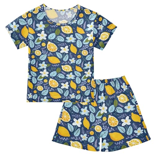 Lemon Fruit Summer Pajama Set Pajamas Sleepwear Nightwear Loungewear Clothes Set B04026803