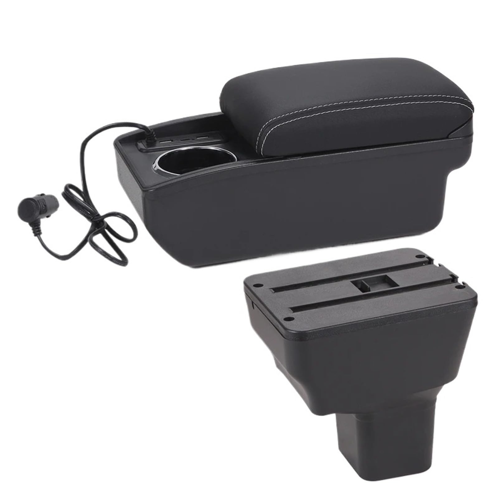 UMDJJU For Nissan For Kicks 2016-2024 Interior Dedicated Retrofit Auto Storage Box Car Accessories Car Centre Console Armrest Box(A3 Fast charging)