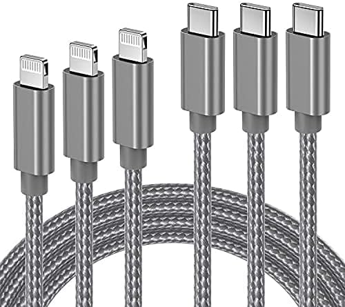 Quntis USB C to Lightning Cable MFi Certified, 3Pack 2M Nylon Braided iPhone 12 Fast Charging Cable Power Delivery Lightning to Type C Charger Cord for iPhone 12 Pro Max/11 Pro/X/XS/XR/8 Plus/iPad