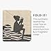 kwmobile Origami Case Compatible with Kobo Libra Colour - Case Slim Premium PU Leather Cover with Stand - Girl and Books Black/Beige