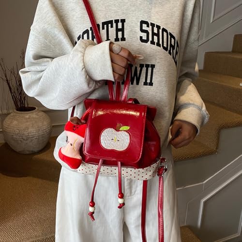 Sac à dos brodé pommes pour femme - Sac léger décontracté au quotidien