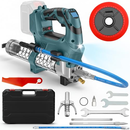 VexNook Pistola de engrase con batería compatible con batería de iones de litio Makita de 18 V, 12000 PSI, con motor sin escobillas, flujo de 160 g/min, para grasa a granel y tubo de mantequilla (sin