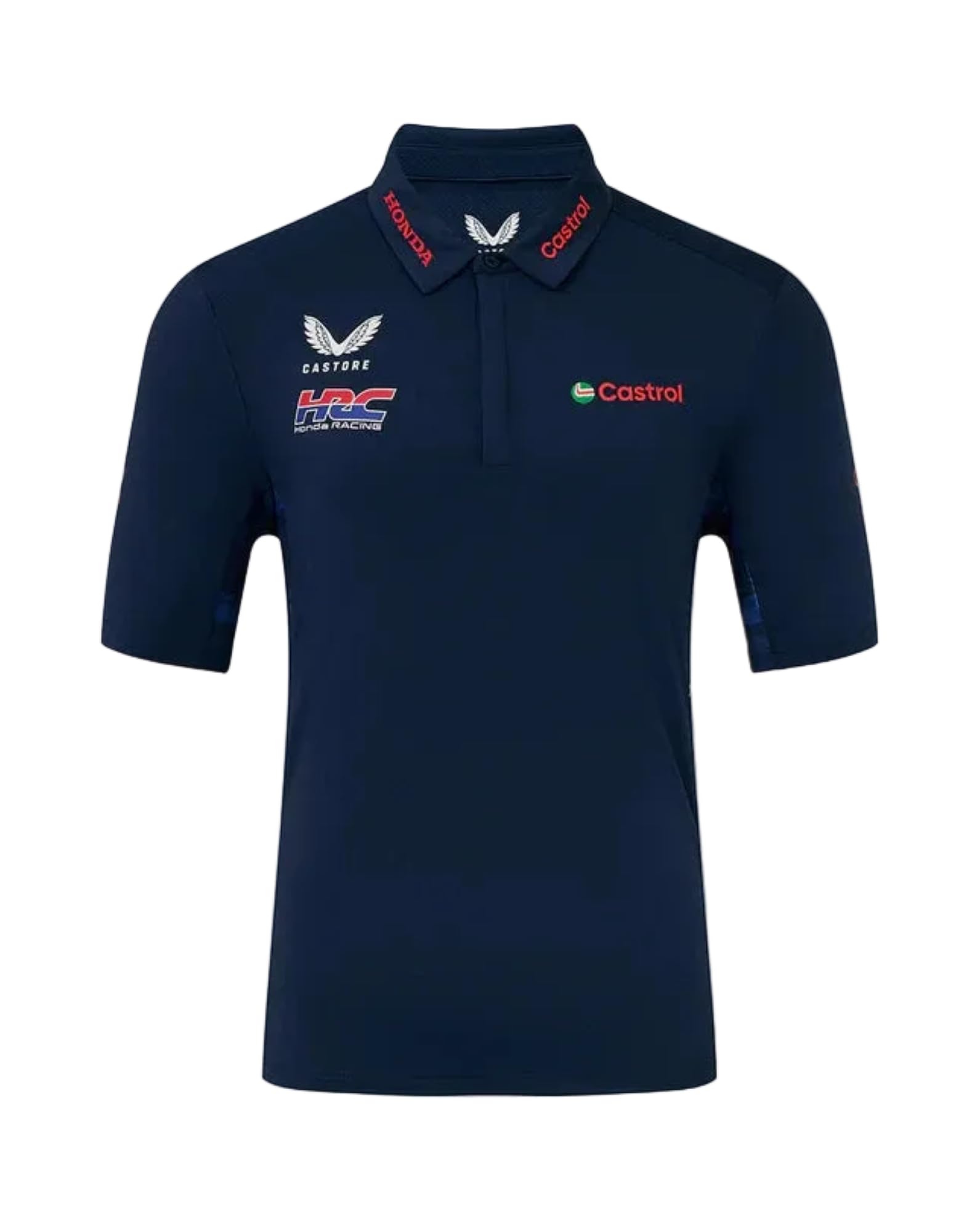 Honda Racing HRC, Official 2025 MotoGP Merchandise, Sports Training Poloshirt, Navy Blue (UK, Alpha, M, Regular, Regular, Navy)