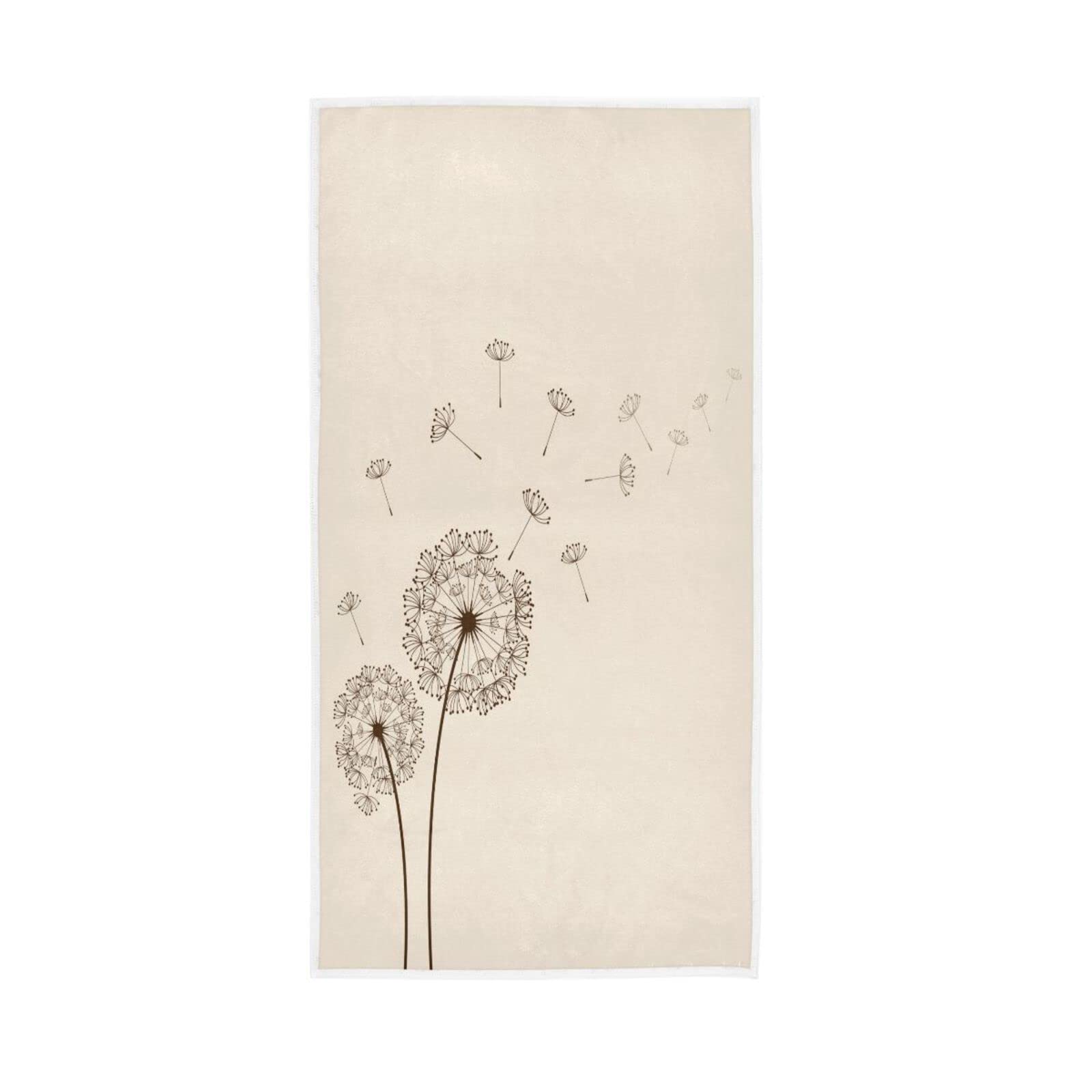LSRCPD Beautiful Dandelions Hotel Towels, 15 x 30 Inches, Spa Towels for Bathroom Bathroom Decorative Hand Towels