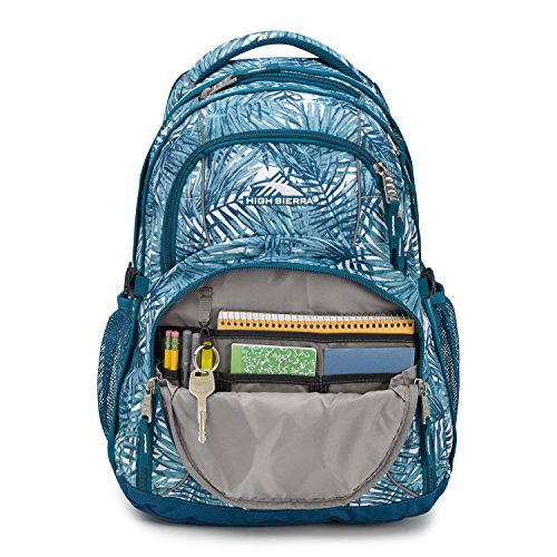 Image of High Sierra Swerve Laptop Backpack, Palms /Lagoon, 19 x 13 x 7.75-Inch