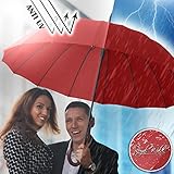 Royal Walk Windproof Umbrella Black Large 54 Inch Automatic Open for 2 Persons Stormproof for Men Women Classic Wooden Handle Lightweight Waterproof Durable Strong 16 Ribs Travel Golf 120cm Red - Image 9