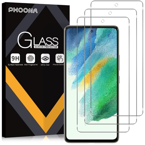 Phoona 3 Stück Panzer Schutz Glas für Samsung Galaxy S21 FE 5G Ultra-klar 9H Härte 0.33mm HD Displayschutzfolie Full Screen Stoßfest Frei von Kratzern für Samsung S21 FE 5G Schutzfolie