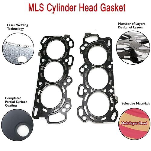 HS26509PT MLS Cylinder Head Gasket Set Fit for 2008-2017 Honda Accord Odyssey Pilot Ridgeline Crosstour 2009-2015 Acura RDX Tl Tsx 3.5L J35Z2 J35Z3 - Image 6