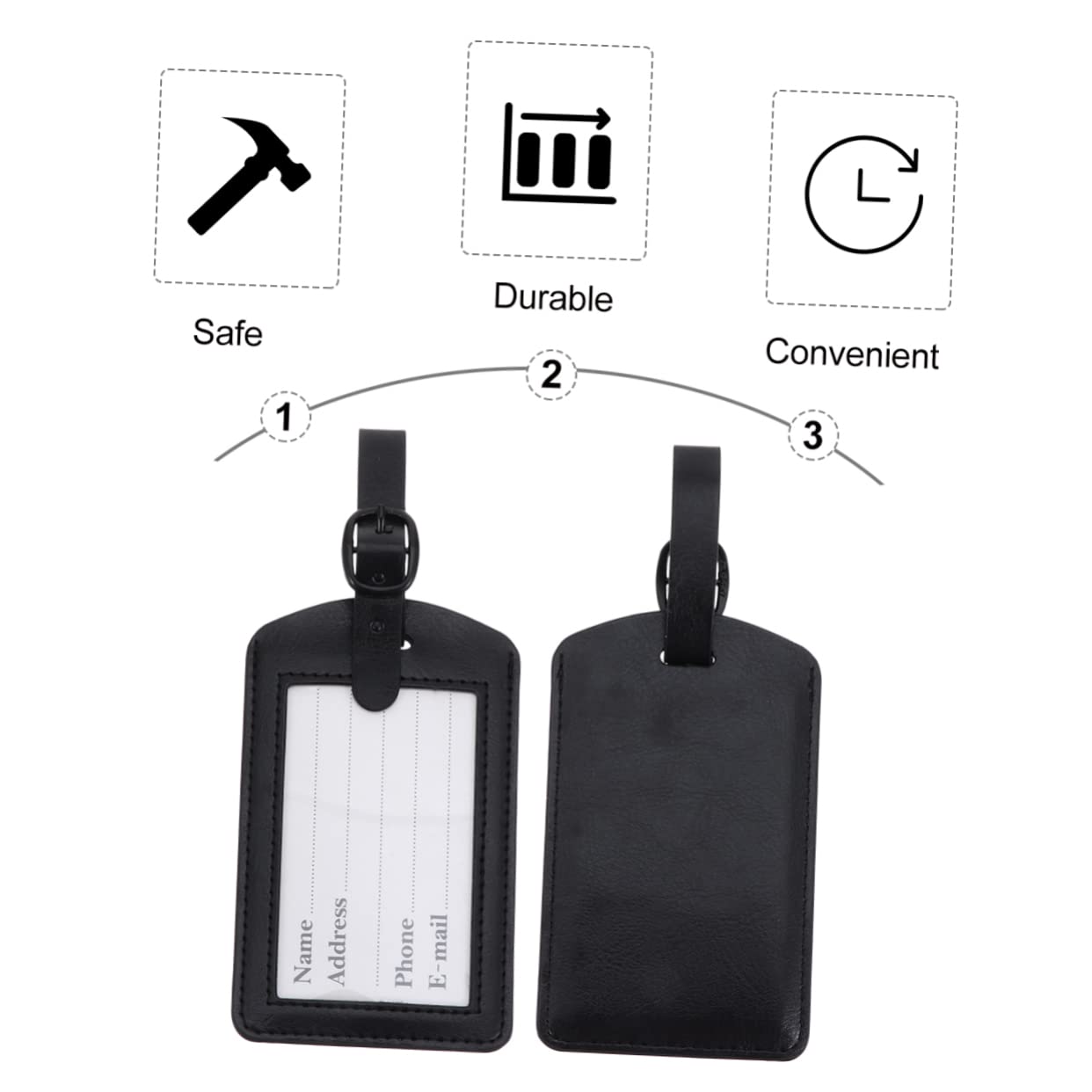 FOMIYES 2 Set Tag Valigia Pu Etichette Per Bagaglio Design Identificatore Pratico Per Valigie Adatte Trolley Borse 5 Pezzi*2