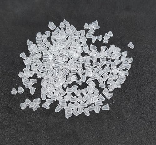 Image of Small Earring Back Stopper (200 Pcs) - Secure Earring Backs for Studs, Earrings Back Stopper, Silicone Earring Back Stopper, Earring Safety Backs & Ear Lobe Support