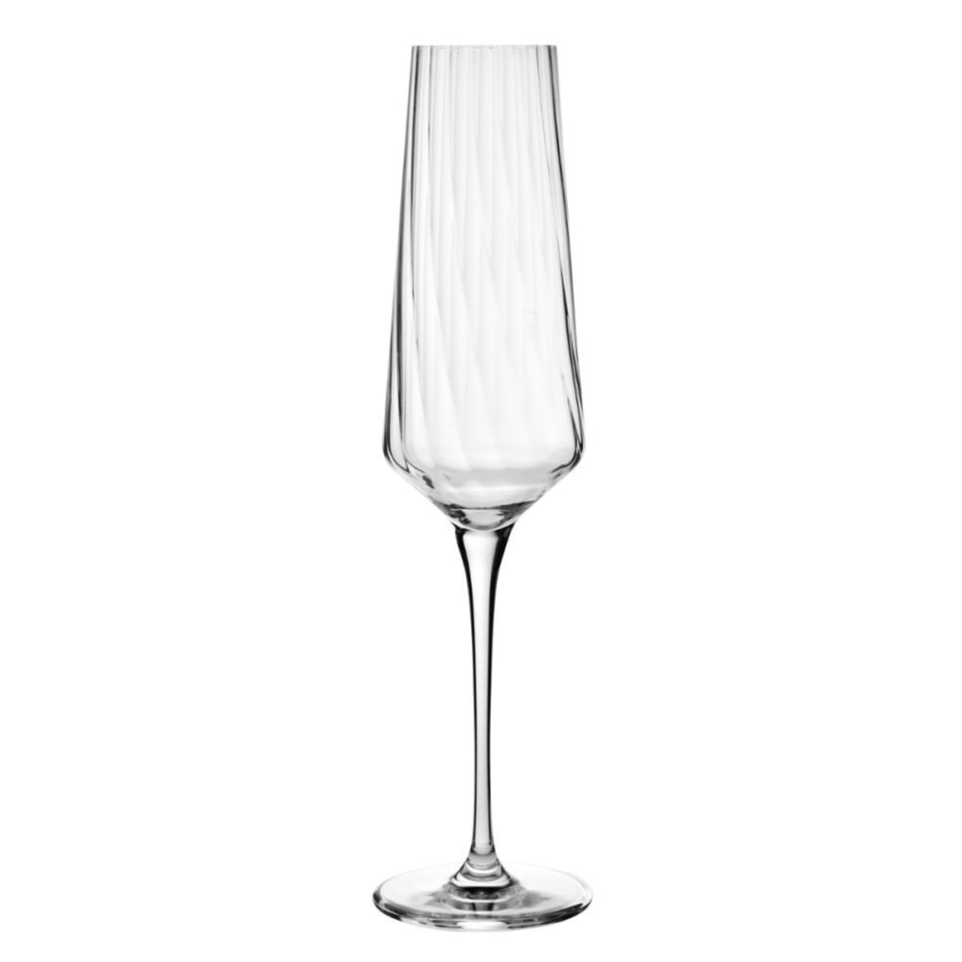 KROSNO Kieliszki do Szampana i Prosecco Avant-Garde LUMI, Zestaw 4 x 200 ml | Szkło Kryształowe Bezołowiowe, do prosecco, mimosy i win musujących, optyczny wzór, zmywarka, prezent
