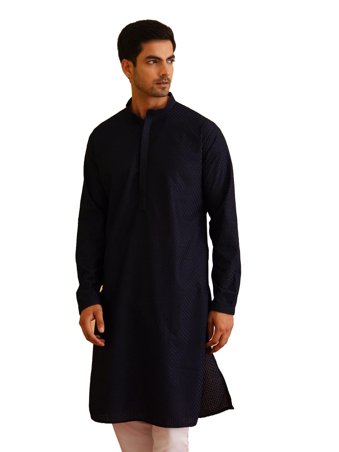 sojanya (Since 1958 Men's Cotton Gold Foil Printed Long Kurta-picture-25