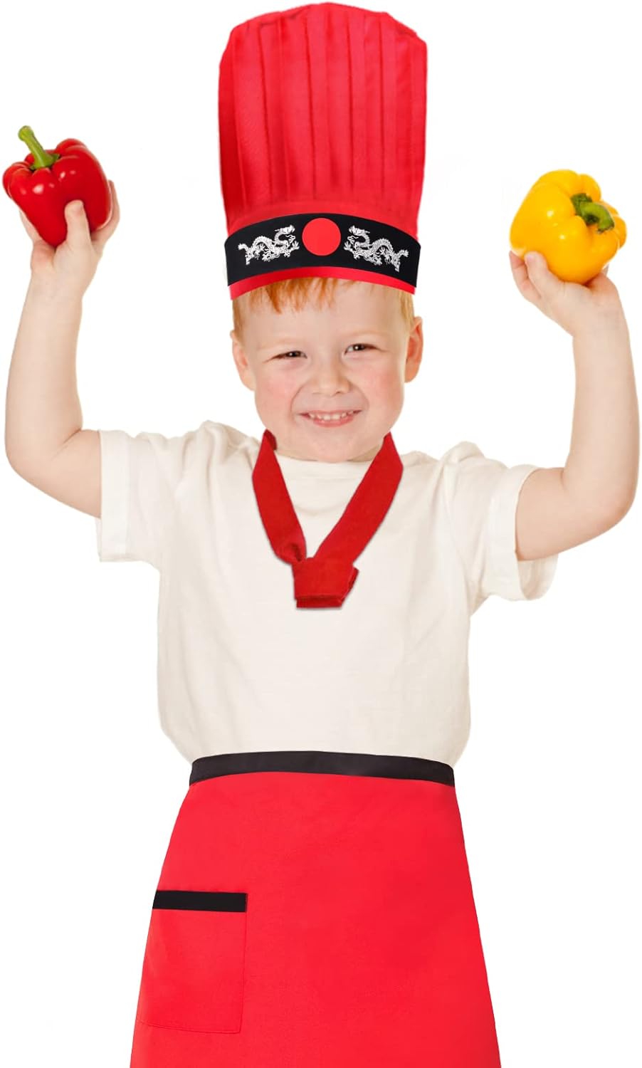 Kids Hibachi Chef Hat Teppanyaki Tall Chef Cap With Hachimaki Headband Tie Apron for Hibachi Birthday Party Costume - Image 6