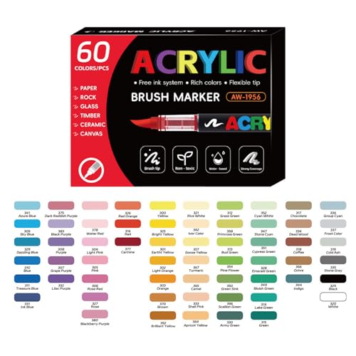 Marqueurs acrylique pointe pinceau ultra douce pour pierre