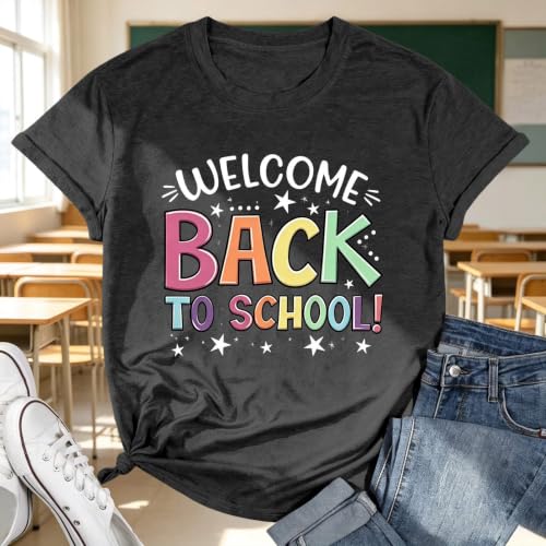 Welcome Back to School Shirt Teacher Shirts for Women First Day of School Short Sleeve Teacher Life Tees Tops - image 2