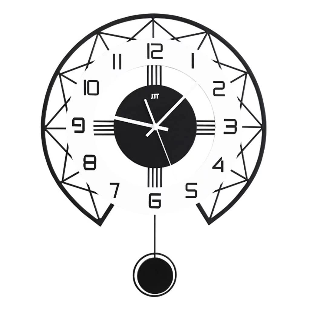 Horloge murale silencieuse à chiffres géométriques modernes pour salon et chambre
