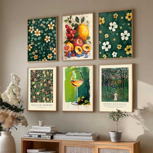 Image of kotart - Floral Wall Art For Wall Decor Living Room Bedroom | Floral Wall Poster With Frames Home Decor Paintings Set of 6 (19X25 INCH, C)