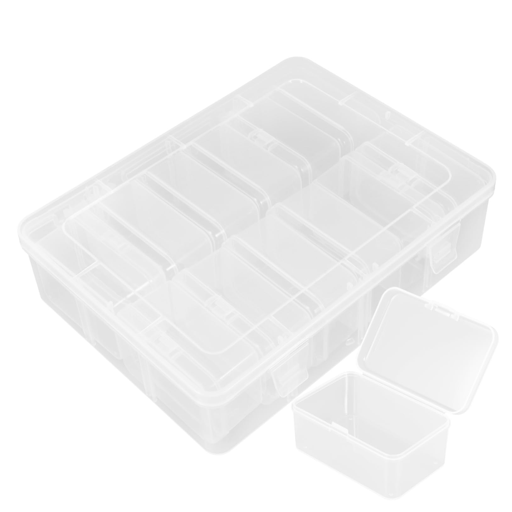 Cajas De Almacenamiento Transparentes Pequeñas Para Cuentas y Joyería Contenedores Para Manualidades Con Tapa De Plástico Para Organizar Artículos Pequeños