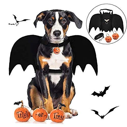 MICHAELA BLAKE Halloween Pet Kostüm, Hund Fledermaus-kostüm Effective Hundekostüm, Batman Mit Leine Kürbis Bell Und Der Ring Für Hunde Cosplay Partei Christmas Special Events Kostüm Cover