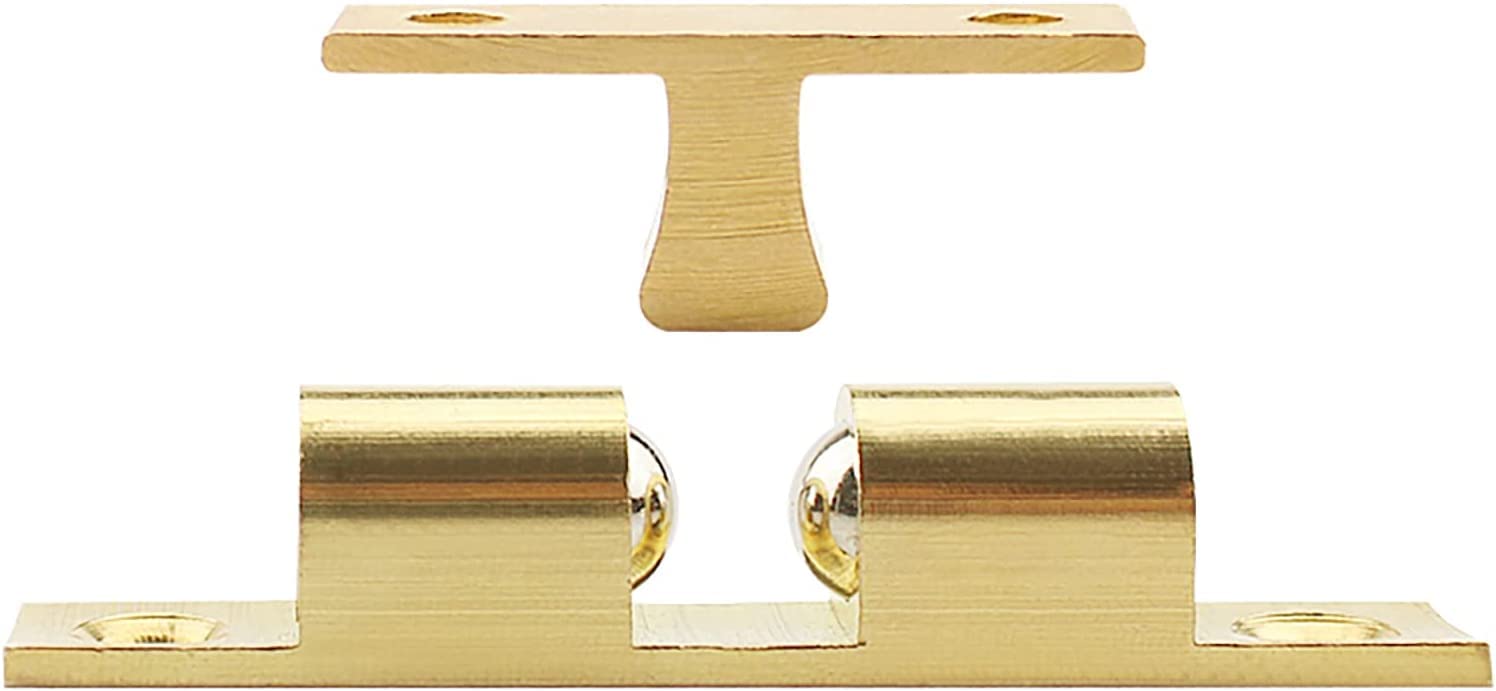 Push-to-Open-Türschnäpper, magnetischer Türschnäpper, Push-to-Open-Türschnäpper, magnetischer Türschnäpper, 2er-Pack Schrank-Kugelspannriegel, goldenes Kupfer, Schranktür-Kugelschnäpper, Doppelkugel-R